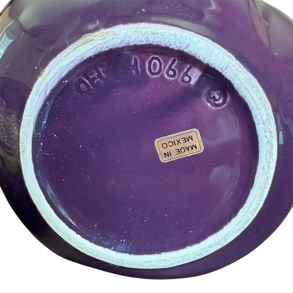 Vintage H&HD Mexico Eggplant Cookie Jar Purple Ceramic Canister Aubergine
